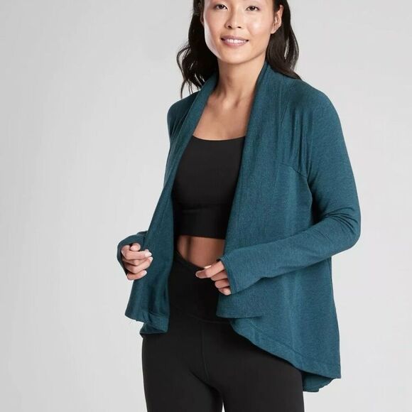 Athleta XS Nirvana Wear Two Ways Wrap Dark Vista Teal #416969 - Picture 1 of 7
